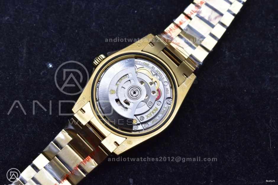 Faded with Square V5 DayDate 904L Diamond vr3255 Steel on YG 692 President Bracelet Reliable Best Edition Green 36 Dial (Gain Weight) QF 0718